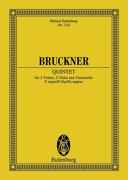 Bruckner: String Quintet F major (Study Score) published by Eulenburg